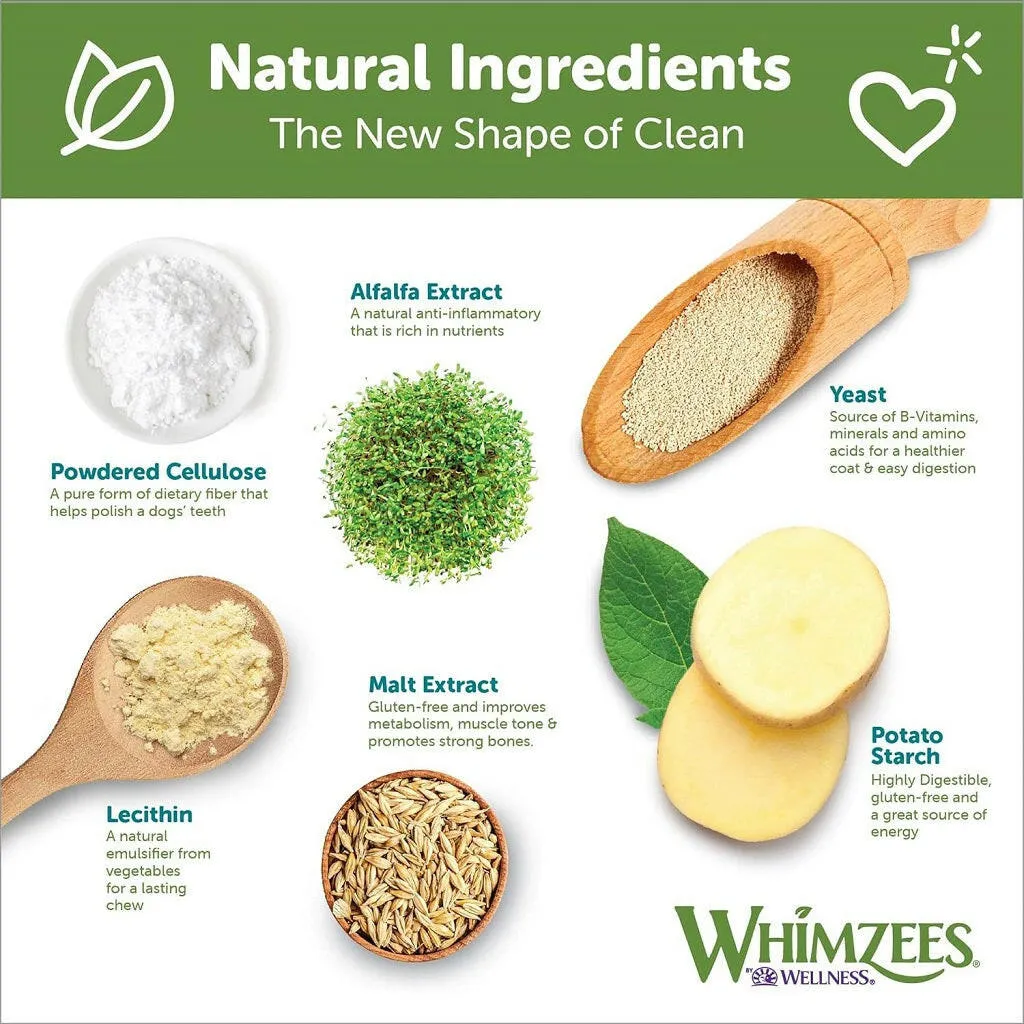 Whimzees by Wellness Alligator Natural Grain-Free Dental Chews For Small Breed Dogs (24 count)