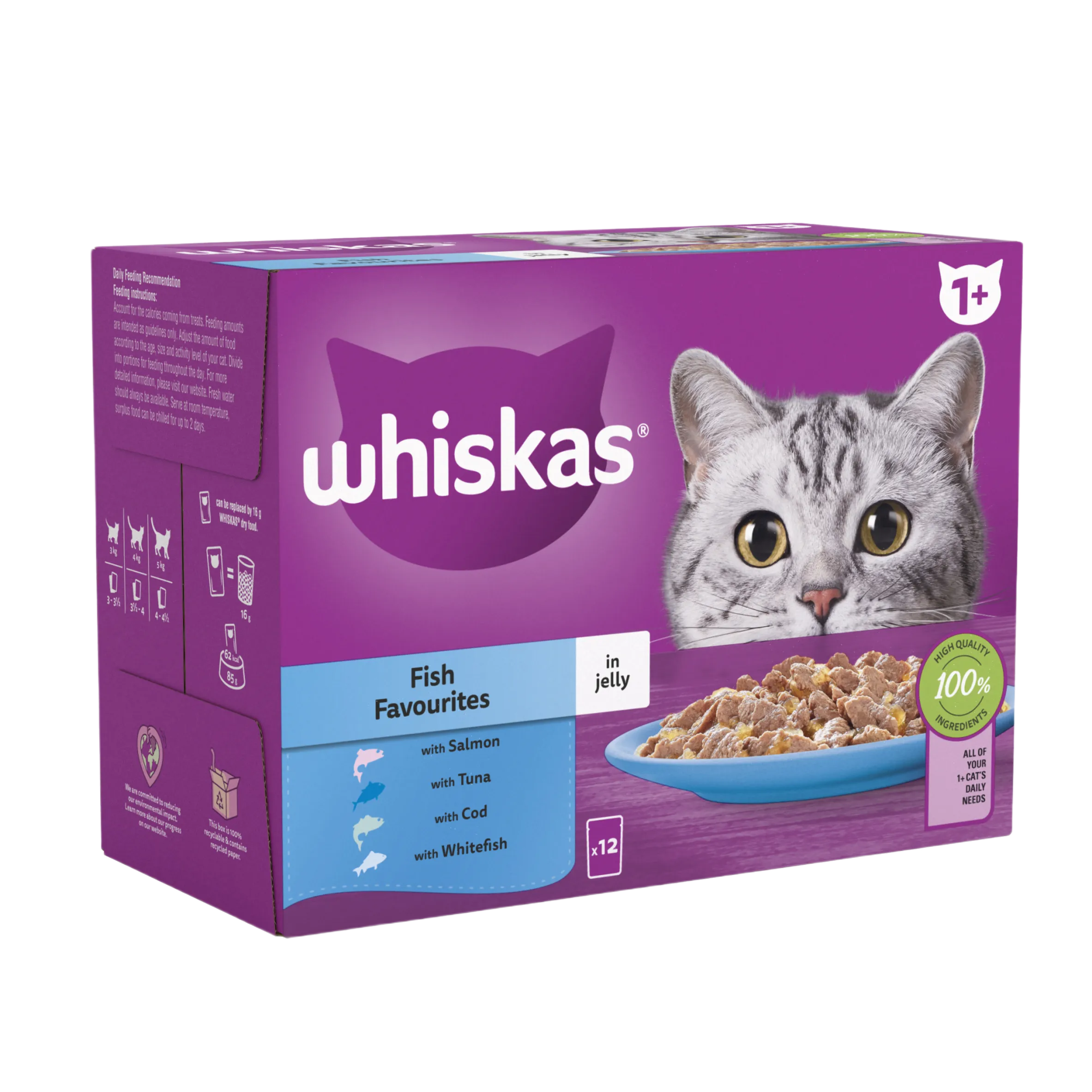 Whiskas 1  Years Cat Pouches Fish Selection in Jelly 12 x 100g