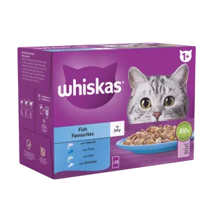 Whiskas 1  Years Cat Pouches Fish Selection in Jelly 12 x 100g