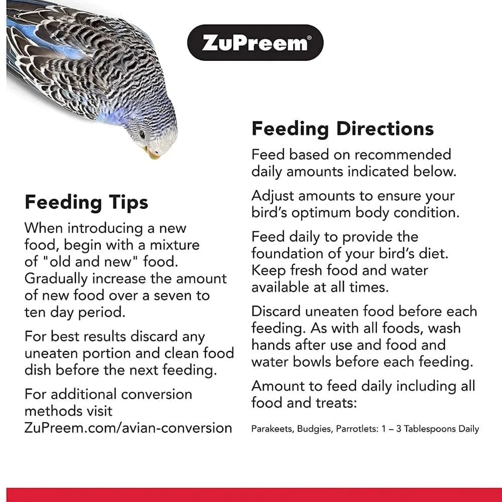 ZuPreem Fruit Blend Bird Food for Small Birds and JiMMy Exclusive Daily Mix Budgies Bird Food Combo